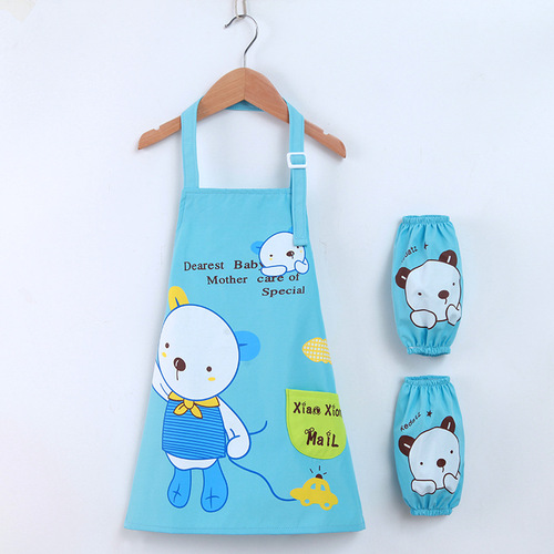 Preschool Waterproof Paint Suit Sleeveless Children's Overalls Baby Eating Bib Reverse Wear Outfit Unisex Children's Apron Protection Clothing