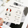 Earrings, set from pearl, small accessory, simple and elegant design