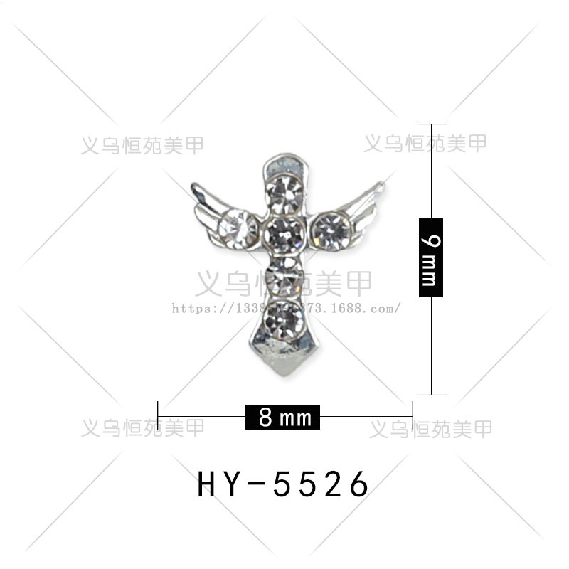 Nueva celebridad en línea flash tridimensional Cruz joyería de uñas de ganchillo taladro de uñas Super Flash aleación decoraciones de uñas