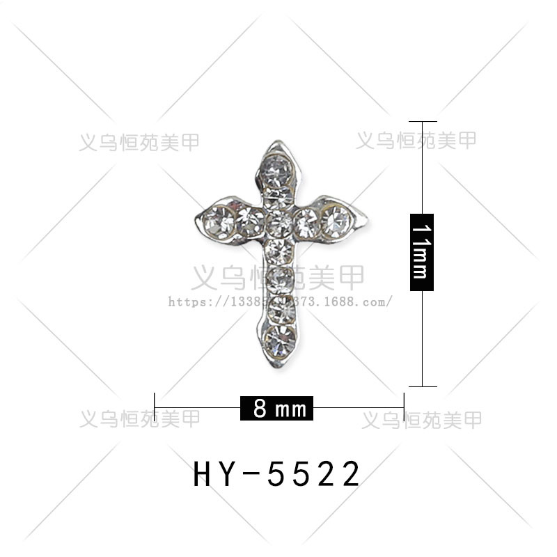 Nueva celebridad en línea flash tridimensional Cruz joyería de uñas de ganchillo taladro de uñas Super Flash aleación decoraciones de uñas