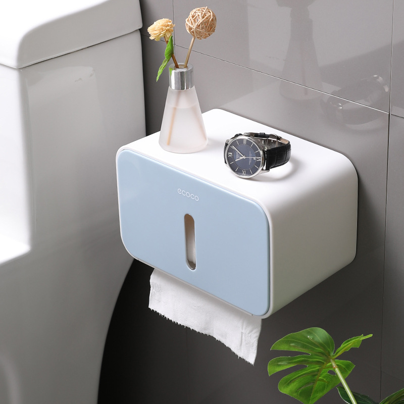 Sostenedor del tejido baño Punch-libre montado en la pared titular de tejido baño impermeable rollo de papel caja de papel higiénico rack de almacenamiento