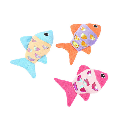 Pet Cat Toys Catnip Ring Paper Plush Toys Colorful Cartoon Fish Pet Supplies Cat Toys Wholesale