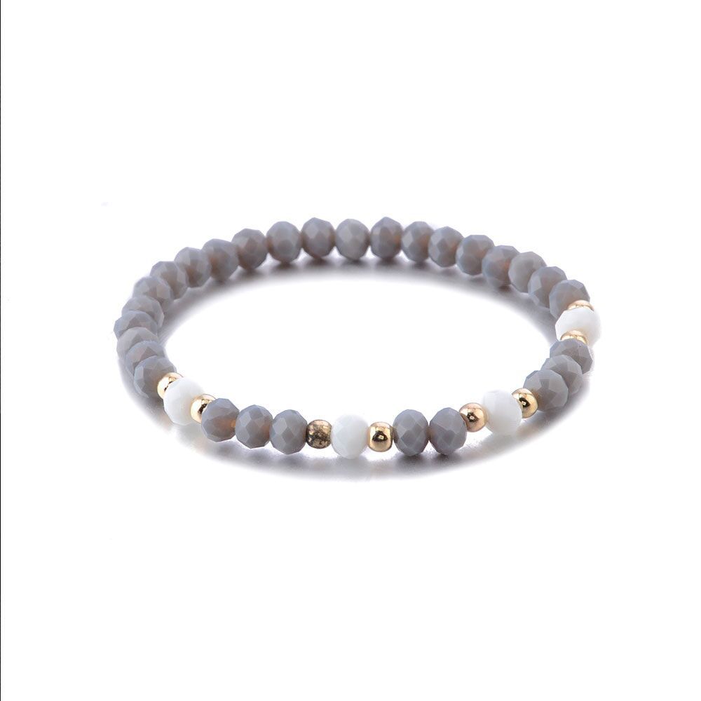 Europea y americana transfronteriza nuevo elegante colgante personalizado estrella Luna pulsera cadena gris cuentas pulsera de seis piezas