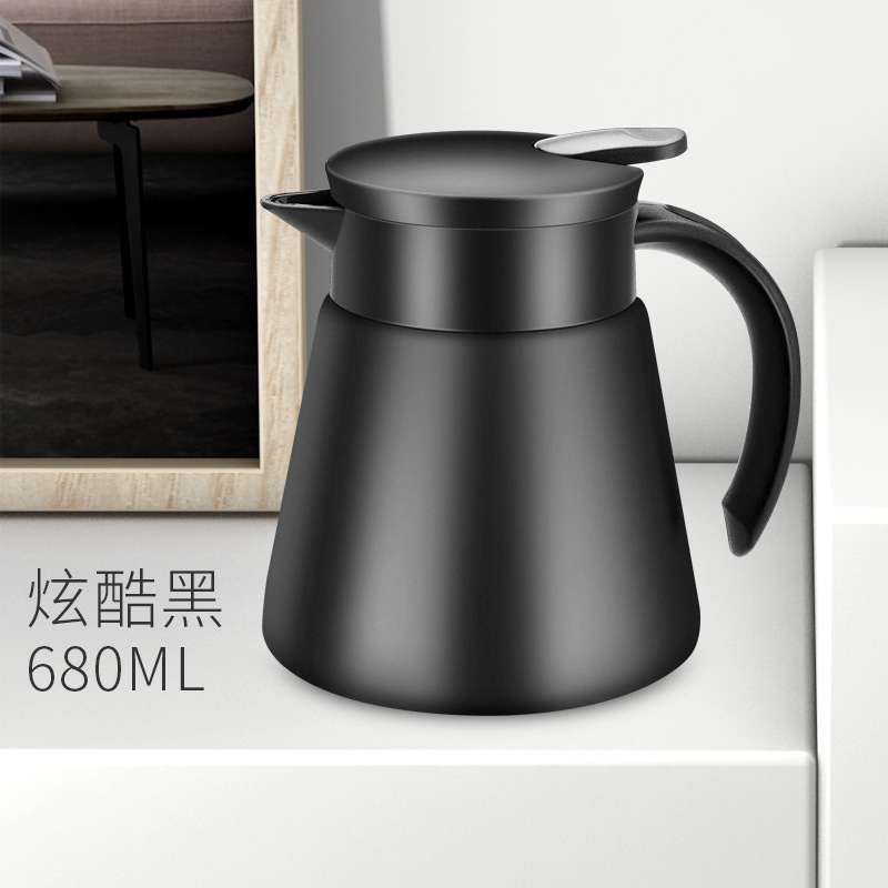 Termo de Acero Inoxidable Tipo Prensa, Botella de Agua Caliente Simple y Pequeña para el Hogar, Hotel, Cafetera, Regalo Empresarial, Taza Térmica