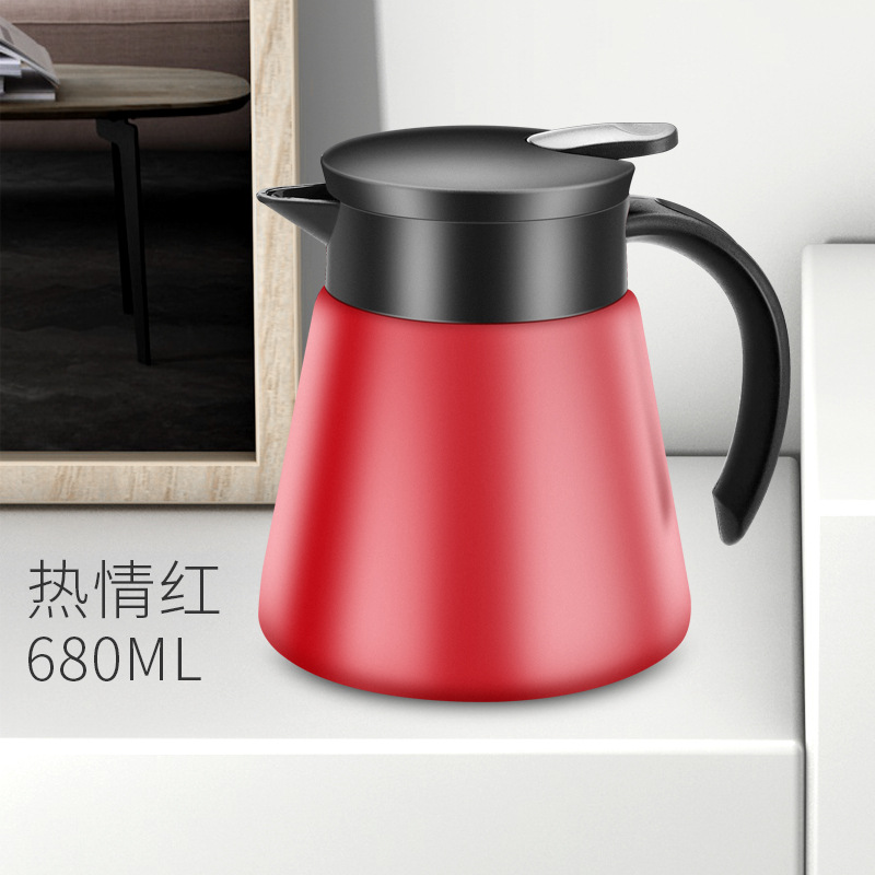 Termo de Acero Inoxidable Tipo Prensa, Botella de Agua Caliente Simple y Pequeña para el Hogar, Hotel, Cafetera, Regalo Empresarial, Taza Térmica