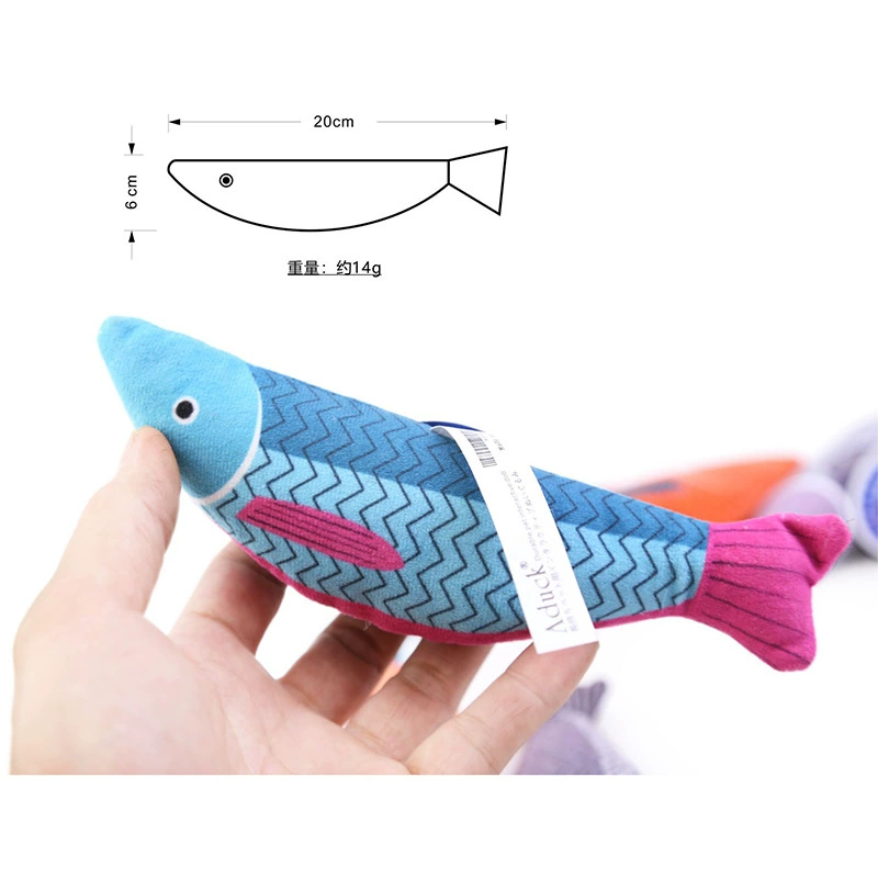 Плюшевая игрушка Aduck Mint, морские рыбки, для кошки, издаёт звуки