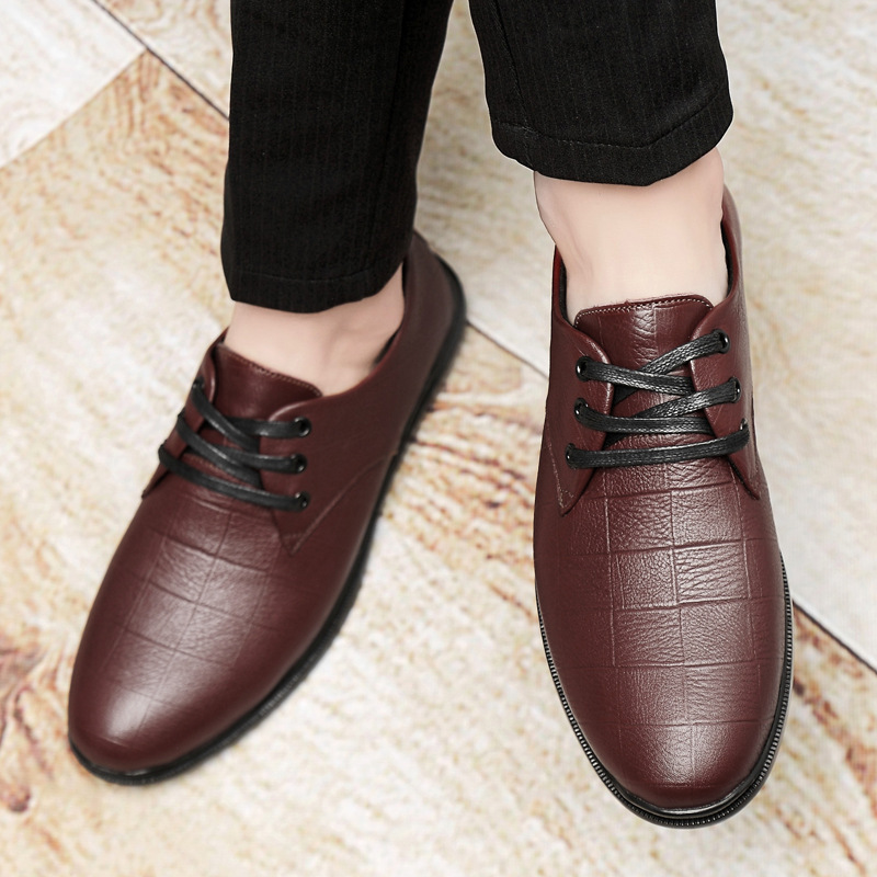 Herren Leder Freizeitschuhe Mit Prägung Arbeitsschuhe Aus Leder_voghion.com