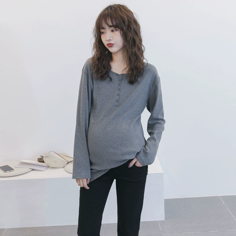 Осенняя футболка для беременных, с длинным рукавом, oversize