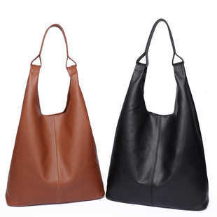 Import leather handheld shoulder bag one shoulder, cowhide, genuine leather