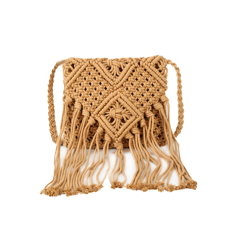 Beach ethnic woven one-shoulder bag