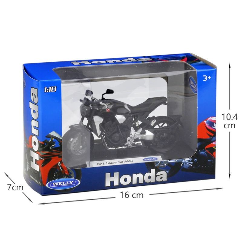 WELLY Honda, реалистичная металлическая тяжелая модель автомобиля, масштаб 1:18, 2018