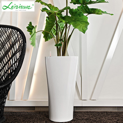 Laizhixiu maceta absorbente Automática simple verde rábano piso perezoso plástico sala de estar maceta absorbente automática al por mayor image 1