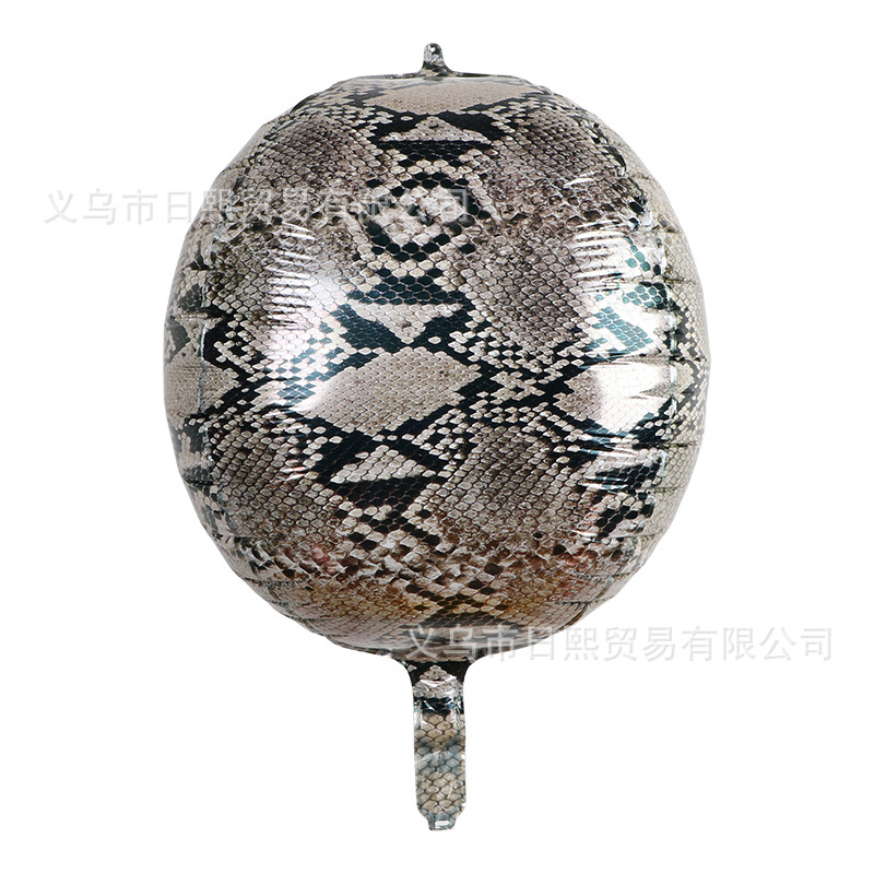 22 pulgadas tridimensional 4D animal patrón película de aluminio globo patrón de leopardo patrón de tigre patrón de serpiente fiesta de cumpleaños decoración globo diseño