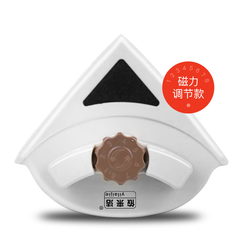 Yilaijie triángulo limpiador de vidrio magnético de doble cara limpiador de vidrio de una sola capa limpiador de vidrio limpiador de ventanas limpieza