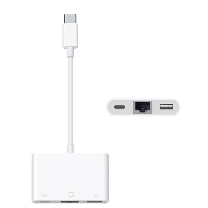 Type-C to USB converter three-in-one adapter OTG Ethernet port Ethernet m Gigabit Type-C to USB converter three-in-one adapter OTG Ethernet port Ethernet m Gigabit