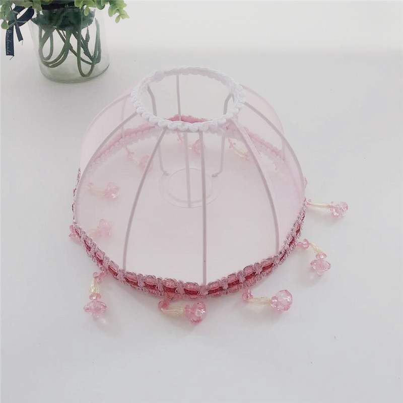 【Xianfan】Venta al por mayor de pantallas de lámparas de rosas semiterminadas, de tela de malla con estructura de hierro y cuentas colgantes, accesorios de iluminación DIY, lámparas de mesa, accesorios de iluminación image 6