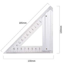 得力不锈钢直角尺木工钢板尺加厚45度钢板尺150mm200mm三角尺
