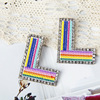 Fashionable universal earrings with letters, European style, simple and elegant design, with embroidery, wholesale