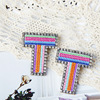 Fashionable universal earrings with letters, European style, simple and elegant design, with embroidery, wholesale