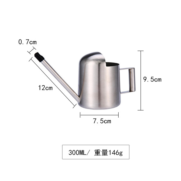 Hervidor de agua de riego de boca larga de acero inoxidable, regadera pequeña, rociador de ducha interior para niños, hervidor de agua de jardinería carnosa