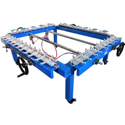 绷网机厂家河北铝合金双夹头张网机丝印网版绷网机气动拉网机广印|ru