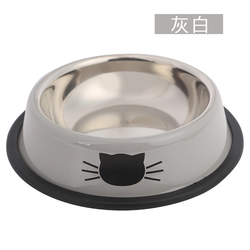 Amazon de color caliente de acero inoxidable para mascotas gato tazón para mascotas tazón redondo gato tazón de comida para mascotas perro tazón