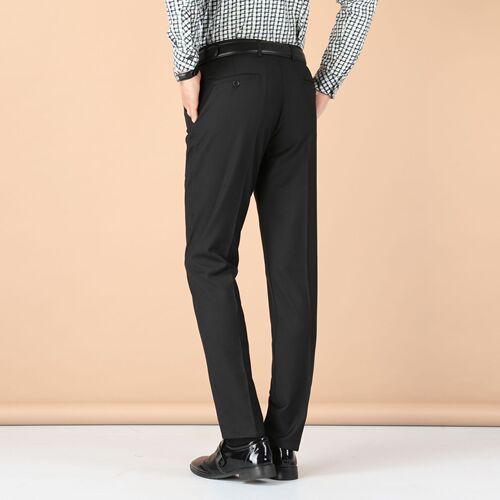 Men's Professional Tailored Spring and Autumn Trousers Leisure Men's Clothing Youth Work Formal Business Suit Black