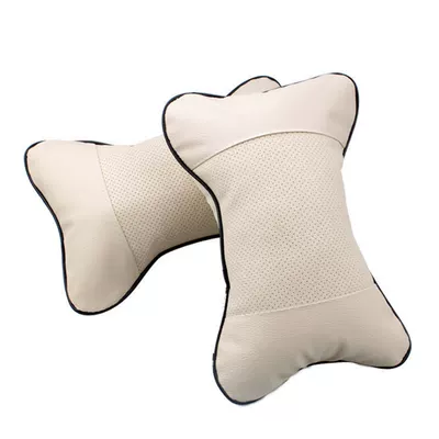 Headrest pillow leather car headrest car - beige