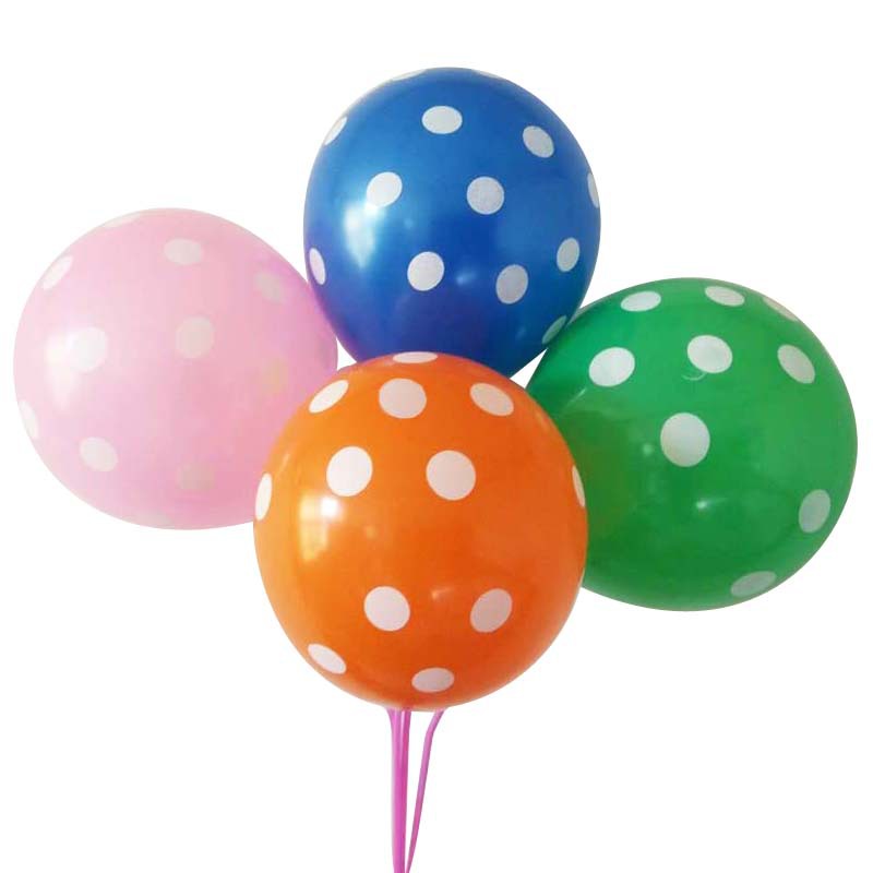 Venta al por mayor engrosada 12 pulgadas 2,8G Polka Dot globo de látex colorido Polka Dot impreso bola cumpleaños boda celebración Decoración