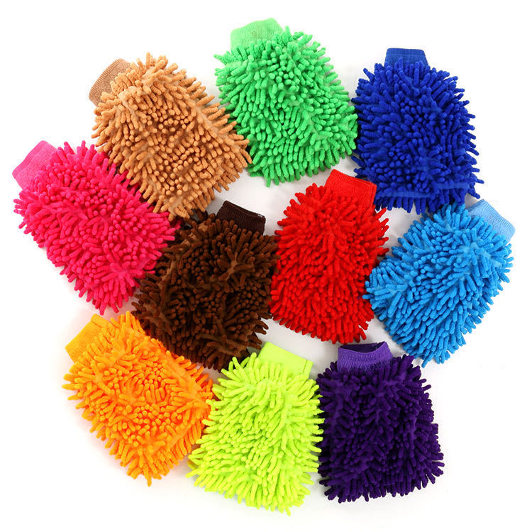 Car wash and car cleaning double sided chenille gloves polyps plus…
