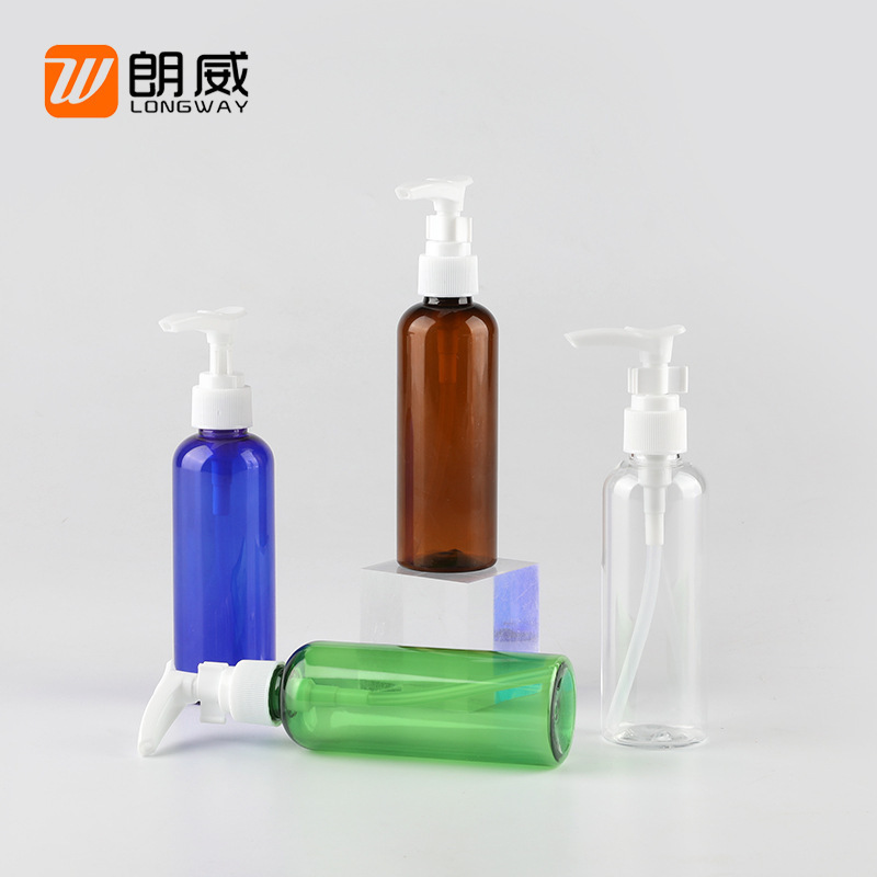 100mL ronda hombro socket bomba botella de loción sub-embalaje botella de prensa botella de boca de pájaro plástico botella de bomba de encaje de loción