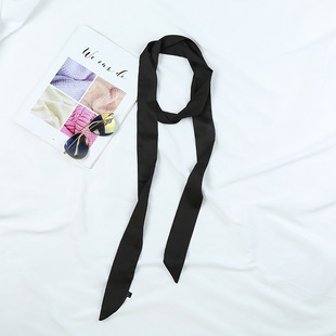 Cross -border Korean monochrome slender silk scarf women's high -level solid color scarf clothing wild Korean