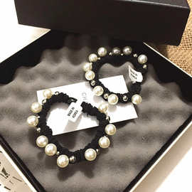 珍珠发圈韩国新款黑色发绳扎头发皮筋网红ins气质头绳手链两用