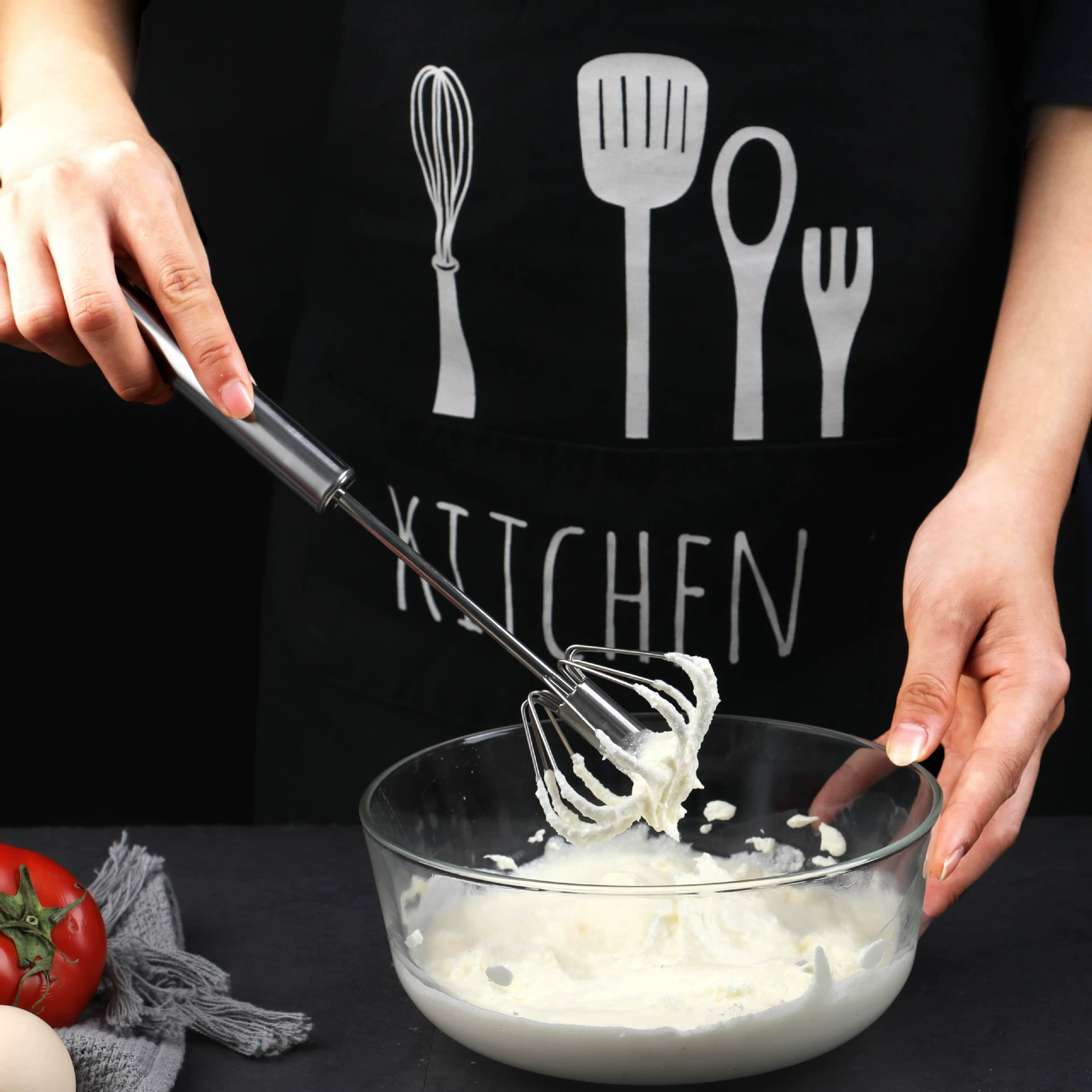 Бытовой нержавеющий полуприводной венчик для кухни, инструменты для выпечки, ручное взбивание сливок, белки