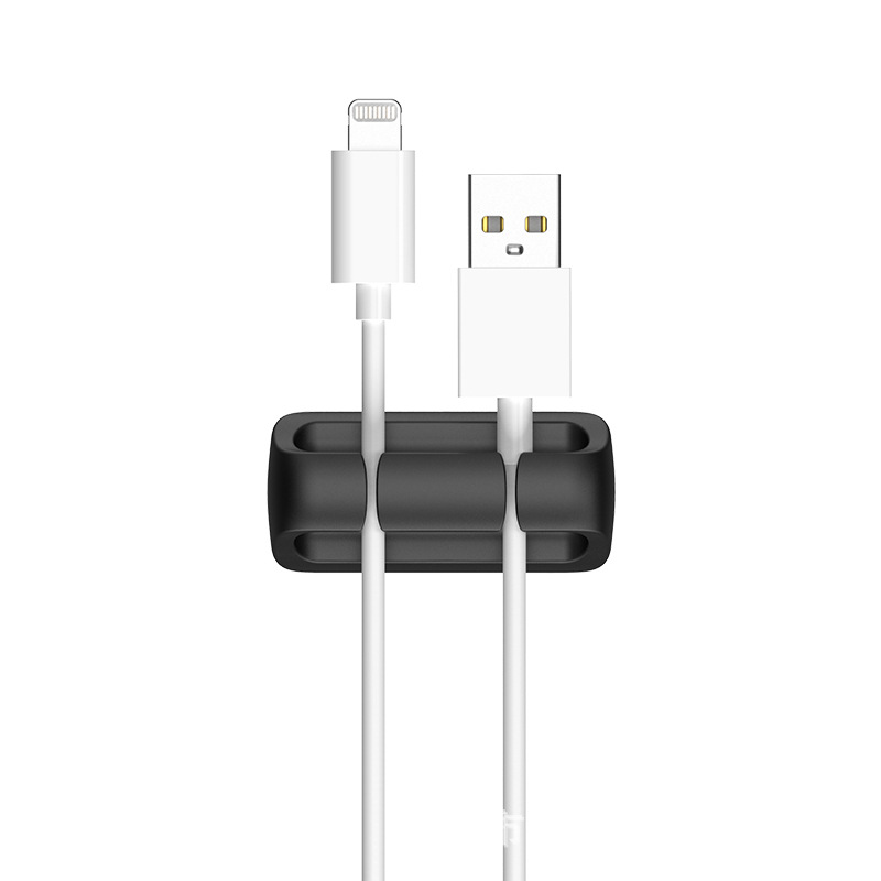 Enrollador de silicona cable de alimentación de escritorio Cable de almacenamiento de alambre clip de cable de datos organizador de cable Tarjeta de cable de soporte autoadhesivo