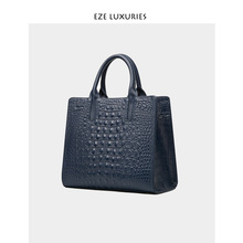 2025新款女士时尚鳄鱼纹真皮手提大包头层牛皮经典百搭斜跨包女袋
