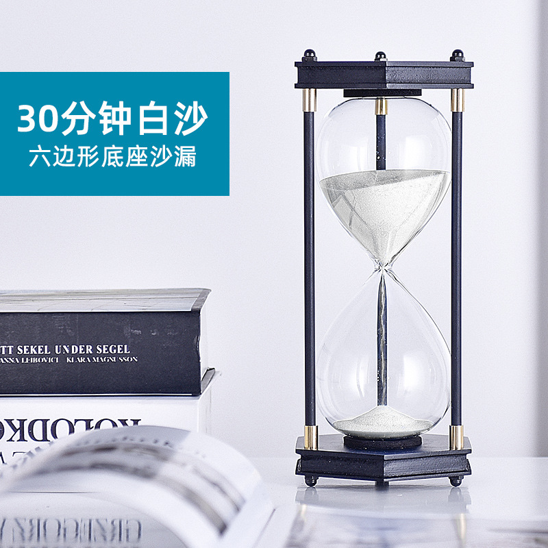 Temporizador de reloj de arena directo de fábrica para niños resistente a la caída de 30 minutos reloj de arena de tiempo creativo adornos de reloj de arena