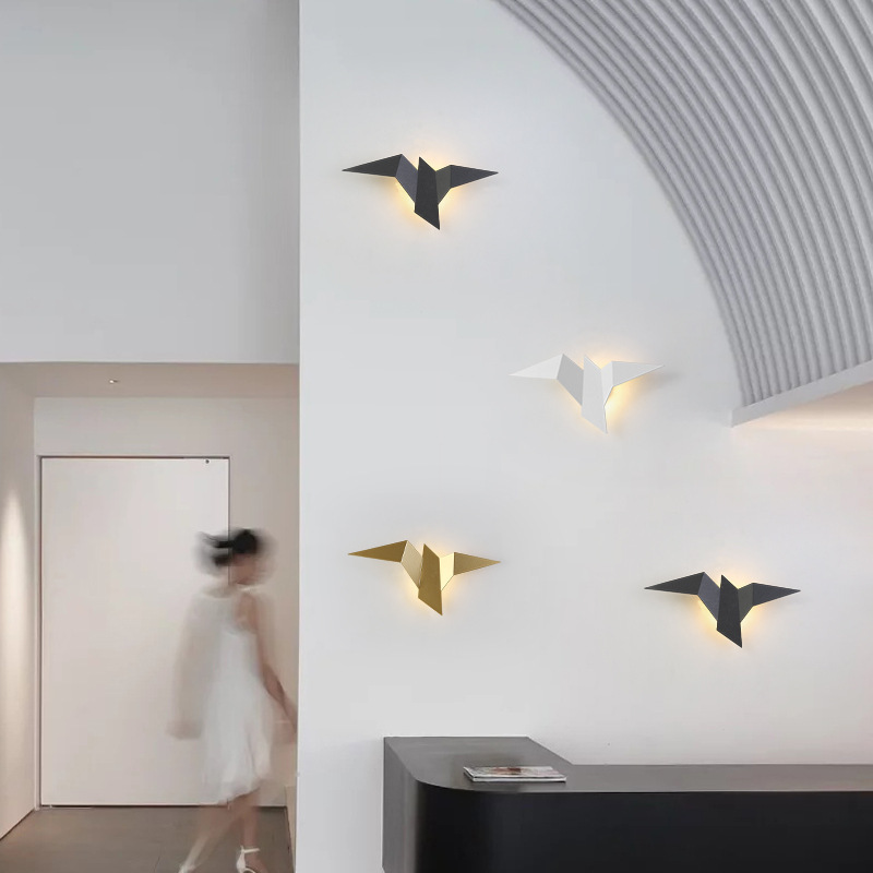 Cross-mirror LED bird wall lamp simple creative front desk background wall modeling atmosphere lamp living room bedroom bedside wall lamp Cross-mirror LED bird wall lamp simple creative front desk background wall modeling atmosphere lamp living room bedroom bedside wall lamp