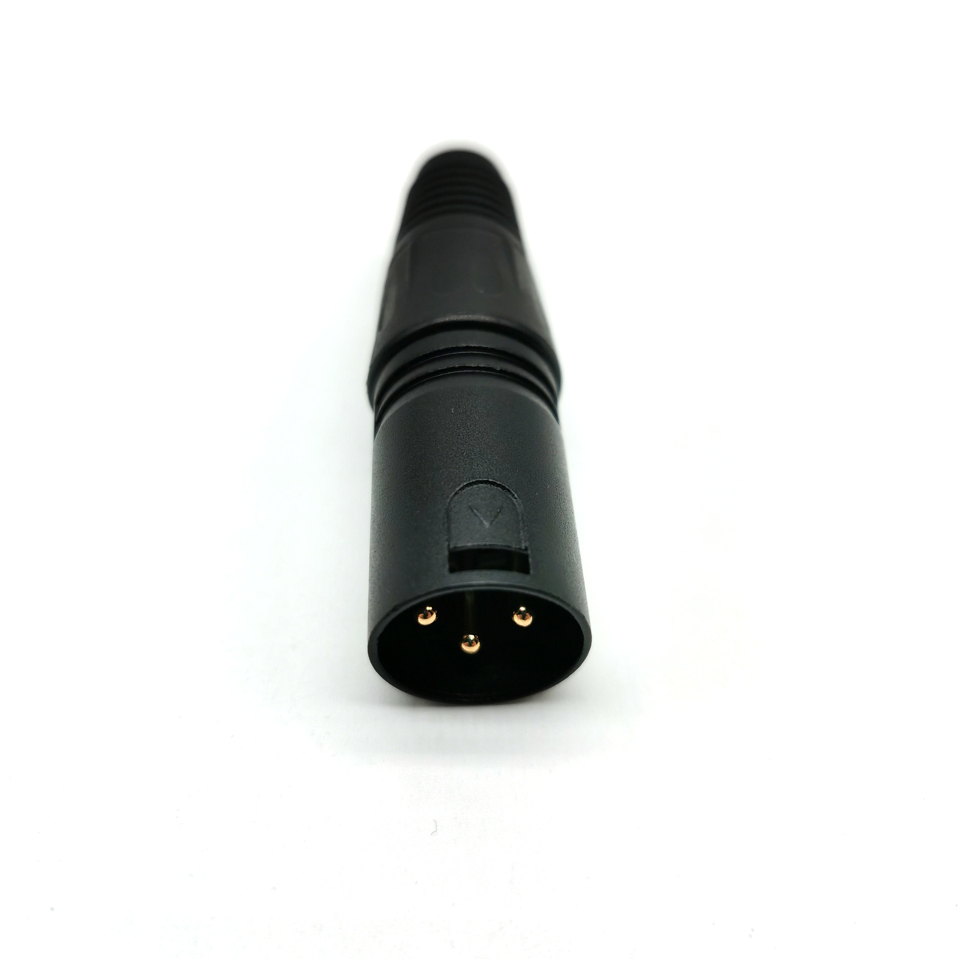 卡侬头3芯 PIN针镀金外壳电泳黑 黑色胶尾 过导通三芯瑞士XLR公头