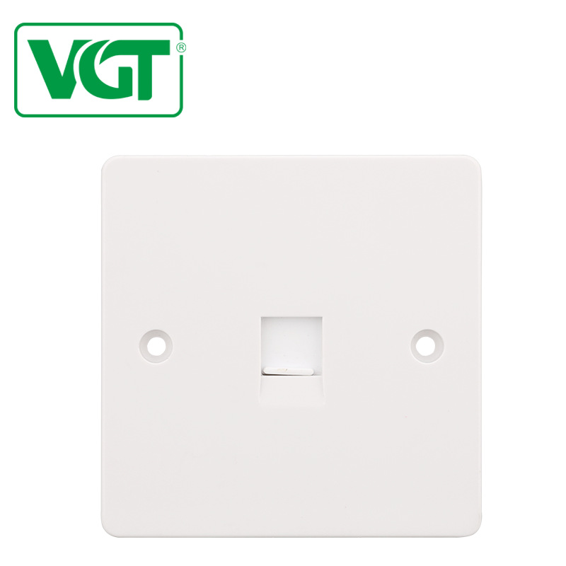 厂家供应 英式 电话墙壁插座 加工 外贸 W157 纯白 胶木 银点