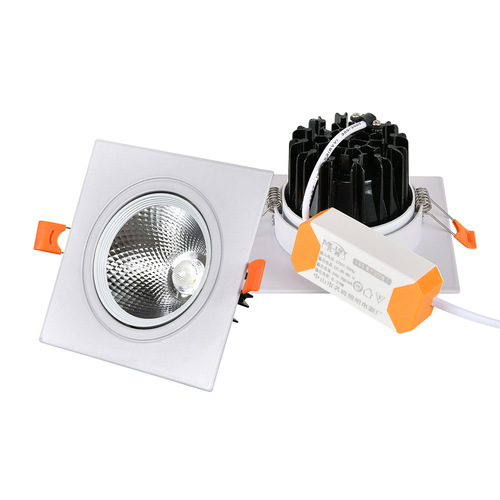 LED grille spotlight, embedded square ceiling light, bold lamp, single head, double head, three head, black and white bean gall lamp