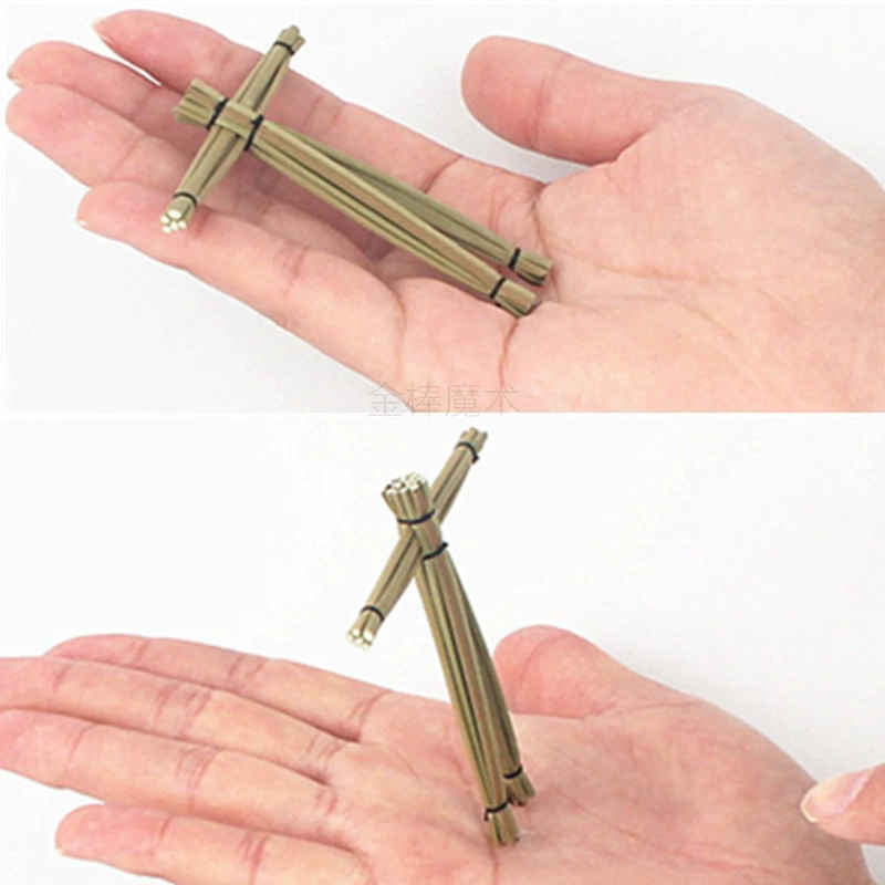 Close-up Magic Prop, Handmade Mini Folding Street-Bar Toy, ~70 mm, Brass-tone