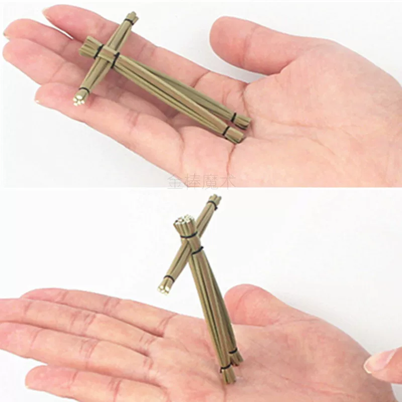 Close-up Magic Prop, Handmade Mini Folding Street-Bar Toy, ~70 mm, Brass-tone