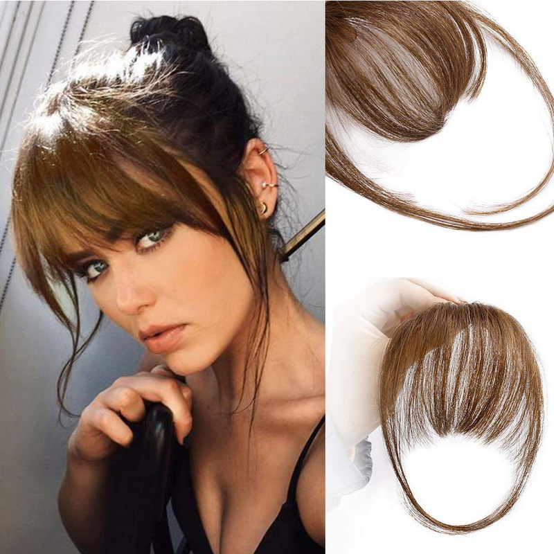 Factory Wholesale In-Stock Natural Air Bangs Wig Fully Machine-Made Amazon High-Temperature Fiber Cross-Border Hot Sale