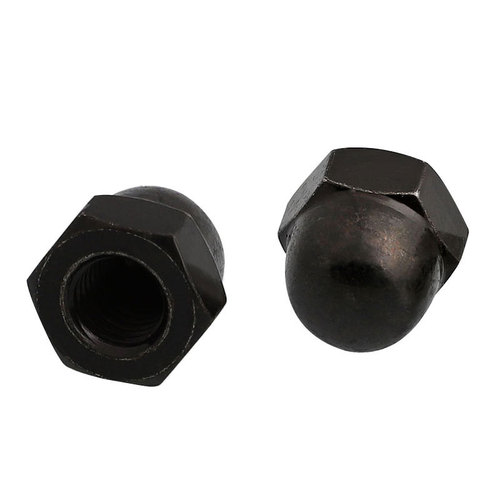 Carbon steel black integrated decorative nut half round head cap nut M5|M6|M8|M10/din1587