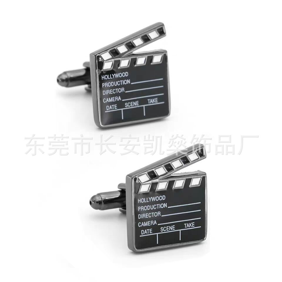 Factory Direct New French Cufflinks Men's Film and Television Crew Accessories Director Board Shape Cufflinks