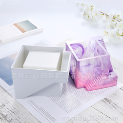 DIY シリコーンモールドクリスタル接着剤コンクリート石膏研磨収納ボックス装飾品正方形鉢植え階段