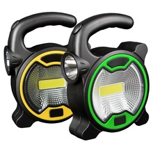 迷你戶外野營燈帶手電筒 LED+COB手提泛光燈 AA電池工作燈5號3節