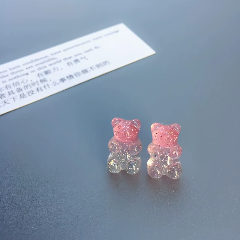 Милые серьги, клипсы, DIY, с маленькими медведями