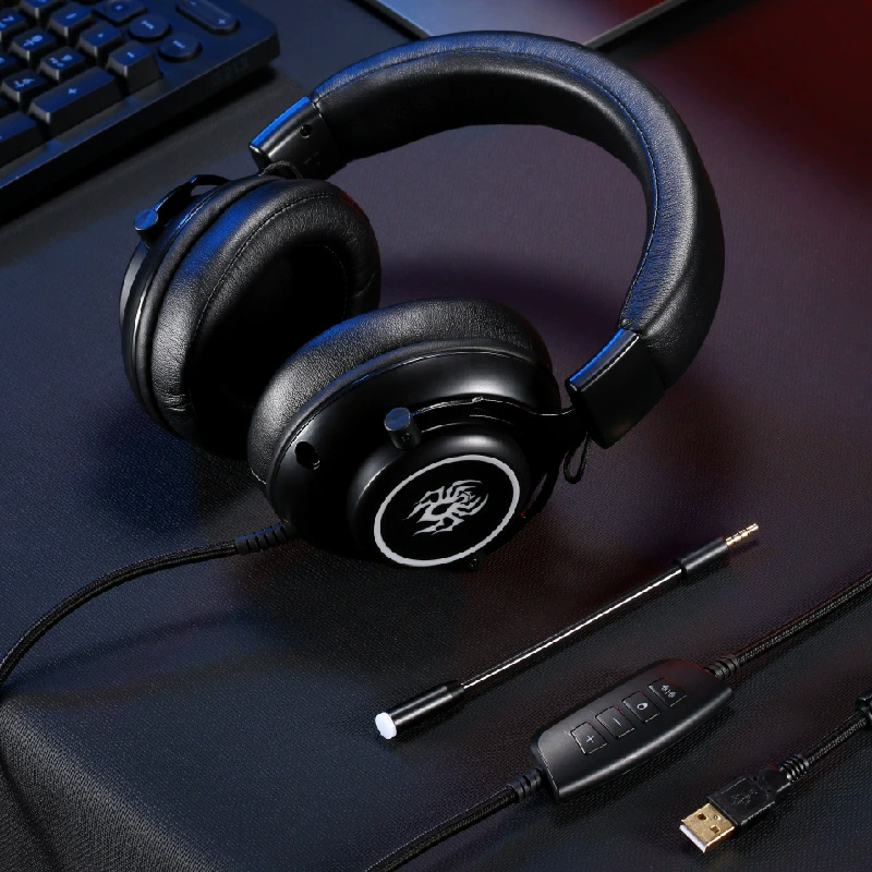 Игровая гарнитура YORO, USB-гарнитура для игр, виртуальный 7.1 канал, RGB-подсветка, виртуальная модель G60